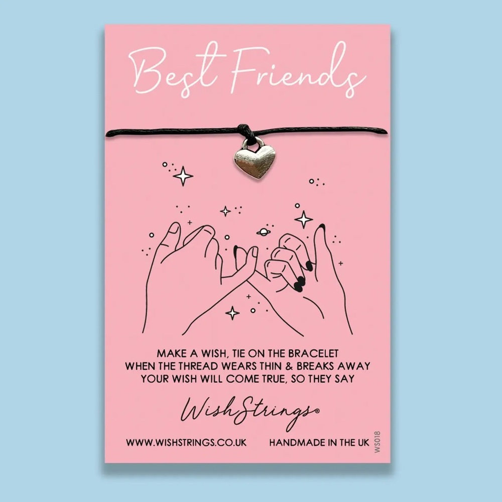 “Best Friends”- WishStrings Wish Bracelet with Heart Charm 💗